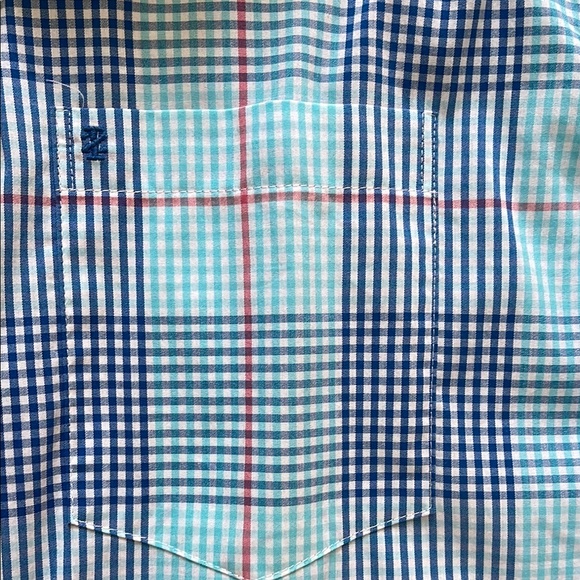 IZOD Men's Blue Plaid Shirt - Picture 3 of 6